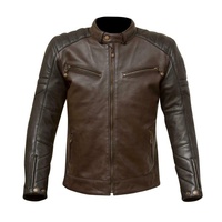 Merlin Chase Mens Leather Motorbike Jacket - Black Plum
