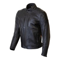 Merlin Premium Waxed Cowhide Leather Cambrian Motorbike Jacket - Black