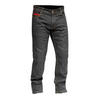 Merlin Blake Mens Regular Fit Stretch Denim Motorbike Jeans - Black