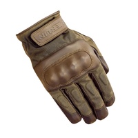 Merlin Ranton Mens Waxed Cotton / Leather Armour Motorbike Gloves - Brown