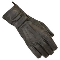 Merlin Darwin Mens Waxed Cotton Long Motorbike Gloves – Black