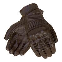 Merlins Thirsk Mens Leather CE Motorbike Gloves - Brown