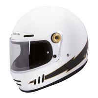 Merlin Revival Full Face Motorbike Helmet - Flash Optic White