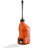 Tuff Jug - Fuel Can With Black Standard Cap Auto Shut Of Spout and View Strip - Orange -10L