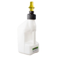 Tuff Jug Fuel Can with Yellow Ripper Cap with View Strip - White -10L