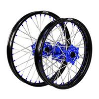 States MX Wheel Set for 2014-2024 Husqvarna FE501 - 21/18 Black/Blue