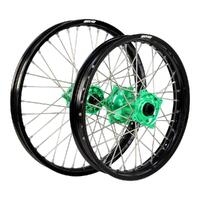 States MX Wheel Set for 2022 Kawasaki KX250X - 21/19 Black/Green
