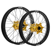 States MX Wheel Set for 2007-2023 Suzuki RMZ250 21/19 - Black/Gold