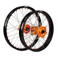 States MX Wheel Set for KTM SX 2013-2019 - 21"front/19"rear Black/Orange