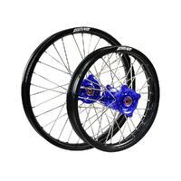 States MX Wheel Set for 2002-2023 Suzuki RM85 - 17/14 Black/Blue