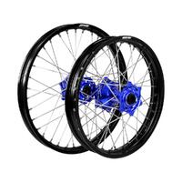 States MX Wheel Set for 2002-2021 Suzuki RM85L Big Wheel 19/16 - Black/Blue