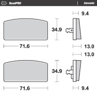 Moto-Master RoadPro Ceramic Front Brake Pads for 1977-1984 BMW R80/7 800 (for one caliper)