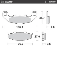 Moto-Master Brake Pads for 1990-1997 Kawasaki ZR550 Zephyr (for one caliper)