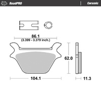 Moto-Master Rear Brake Pads for 1992-1999 Harley Davidson 1340 Fxdwg Dyna Wide Glide 80CI (for one caliper)