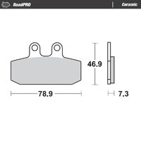 Moto-Master RoadPro Ceramic Front Brake Pads for 1997 Honda CA 125 Rebel (for one caliper)