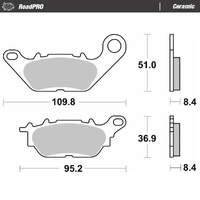 Moto-Master RoadPro Ceramic Front Brake Pads for 2017-2019 Yamaha YS125 (for one caliper)