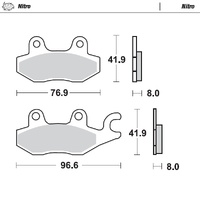 Moto-Master Rear Nitro Sintered Brake Pads for  2005-2007 Yamaha Rhino 660 (for one caliper)