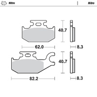 Moto-Master Left Brake Pads for 2009-2021 Suzuki LTA750AXI King Quad EPS (for one caliper)