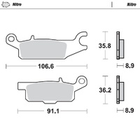 Moto-Master Left Brake Pads for 2009-2015 Yamaha YFM550 Fap Grizzly EPS (for one caliper)