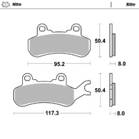 Moto-Master Front Left Nitro Sintered Brake Pads for 2017-2020 Can-Am Defender HD5 500 (for one caliper)