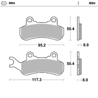 Moto-Master Rear Right Nitro Sintered Brake Pads for 2018-2020 Can-AmDefender Max HD10 1000 (for one caliper)