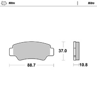 Moto-Master Rear Nitro Sintered Brake Pads for 2017-2024 CF Moto C-Force 450 (for one caliper)