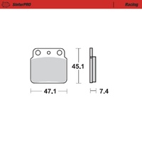 Moto-Master Rear Brake Pads for 2003-2006 Kawasaki KSF400 (for one caliper)