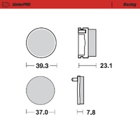 Moto-Master SinterPro Racing Rear Brake Pads for 1988-2002 Yamaha YFS200 Blaster R (for one caliper)