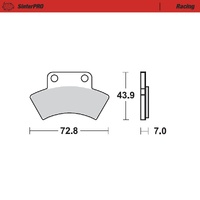 Moto-Master Rear Brake Pads for 1993 Polaris 350 Big Boss (for one caliper)