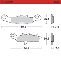 Moto-Master Brake Pads for 2000-2023 Kawasaki KL250 Stockman (for one caliper)