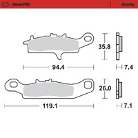 Moto-Master Left Brake Pads for 2007-2014 Kawasaki KFX450R (for one caliper)