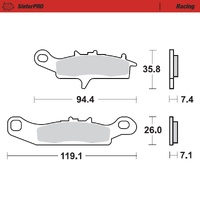 Moto-Master Brake Pads for 2000-2023 Kawasaki KL250 Stockman (for one caliper)