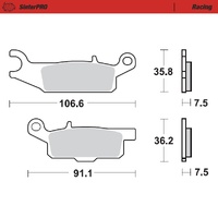 Moto-Master Right Brake Pads for 2009-2015 Yamaha YFM550 Fap Grizzly EPS (for one caliper)