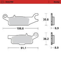 Moto-Master Left Brake Pads for 2009-2014 Yamaha YFM550 Fa Grizzly (for one caliper)