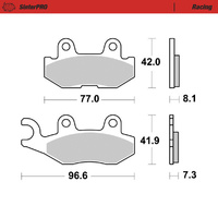 Moto-Master Right Brake Pads for 2017 Yamaha YXE700 Wolverine (for one caliper)
