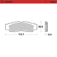 Moto-Master SinterPro Racing Front Brake Pads for 2021-2024 Yamaha 1000 Wolverine Rmax (for one caliper)
