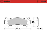Moto-Master SinterPro Racing Front Brake Pads for 2016-2021 Honda Pioneer SXS1000-5 2020 (for one caliper)