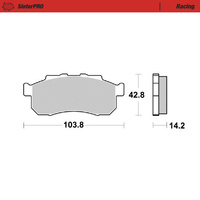 Moto-Master SinterPro Racing Front Brake Pads for 2015-2020 Honda Pioneer SXS500 (for one caliper)