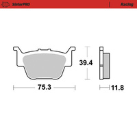 Moto-Master SinterPro Racing Rear Brake Pads for 2015-2020 Honda Pioneer SXS500 (for one caliper)