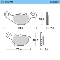 Moto-Master Front Brake Pads for 2003-2006 Kawasaki KLX125L Bw (for one caliper)
