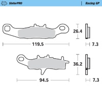 Moto-Master Brake Pads for 1999-2007 Kawasaki KL250 Super Sherpa (for one caliper)
