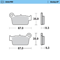 Moto-Master Rear Brake Pads for 2005-2010 Sherco 5.1I Enduro (for one caliper)