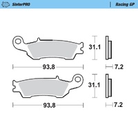 Moto-Master Front Brake Pads for 2016-2020 Yamaha WR450F (for one caliper)