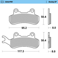 Moto-Master SinterPro Racing GP Front Right Brake Pads for 2017-2021 Can-Am Maverick X3 Max 1000 (for one caliper)