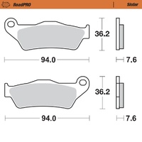 Moto-Master RoadPro Sintered Front Brake Pads for 2000-2018 TM MX125 (for one caliper)