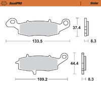 Moto-Master Left Brake Pads for 2010-2016 Kawasaki Er-6N ABS