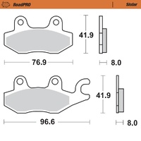 Moto-Master Rear Brake Pads for 2008-2012 Kawasaki EX250 Ninja