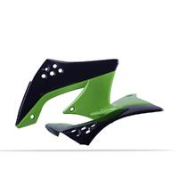 Polisport Green / Black Radiator Scoops for 2009-2011 Kawasaki KX450F