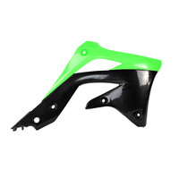 Polisport Green / Black Radiator Scoops for 2012-2015 Kawasaki KX450F