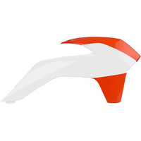Polisport White / Orange Radiator Scoops for 2013-2017 KTM 85 SX
